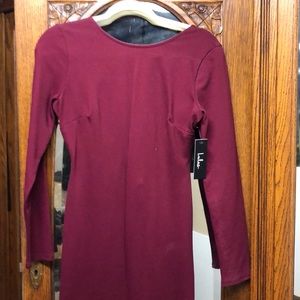 Long sleeve, open back dress